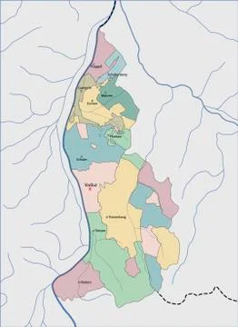Map of Liechtenstein Stock Illustration