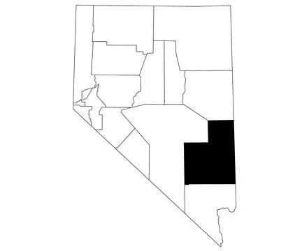 Map of Lincoln County in Nevada state on white background. single County ma.. Stock Illustration