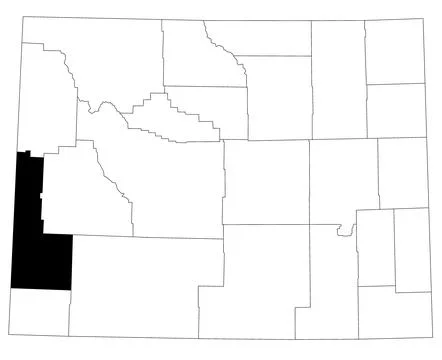 Map of Lincoln County in Wyoming state on white background. single County m.. Stock Illustration
