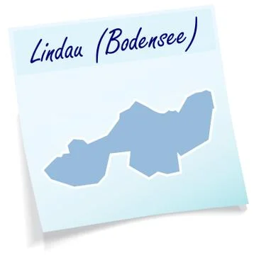 Map of lindau as sticky note Stock Illustration