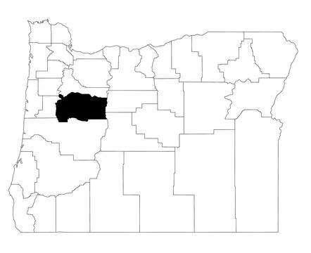 Map of Linn County in Oregon state on white background. single County map h.. Stock Illustration
