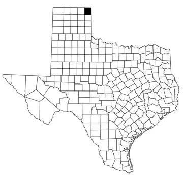 Map of Lipscomb County in Texas state on white background. single County ma.. Stock Illustration