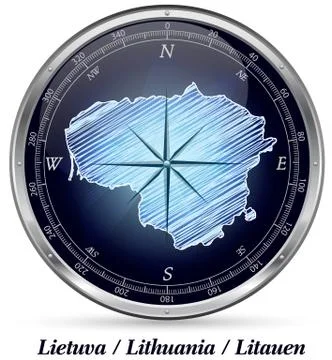 Map of lithuania with borders Stock Illustration