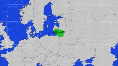 Map Of Lithuania Stock Footage 318660743