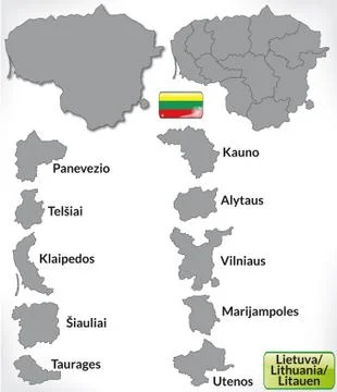 Map of lithuania Stock Illustration