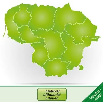 Map of lithuania Stock Illustration