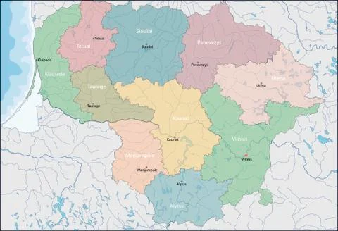Map of Lithuania Stock Illustration