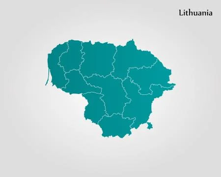 Map of Lithuania Stock Illustration