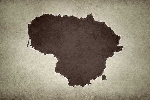 Map of Lithuania printed on a paper Stock Illustration