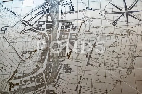 Map of Ljubljana city centre in Slovenia Stock Photos