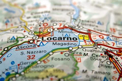 Map of Locarno Stock Photos