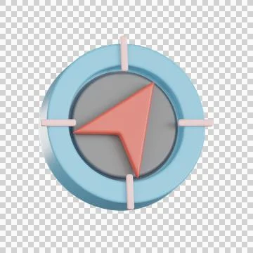 Map location 3d icon compass navigation symbol Stock Illustration