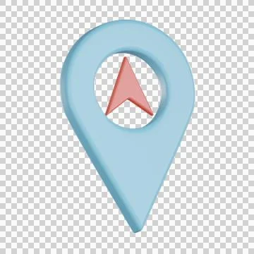 Map location 3d icon with navigation pin Stock Illustration