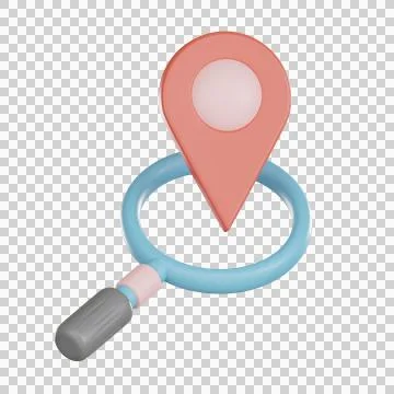 Map location 3d icon for navigation app in soft color Stock Illustration