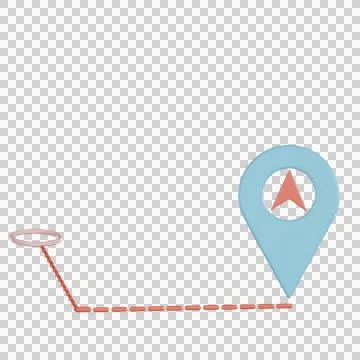 Map location 3d icon pin with route marker Stock Illustration