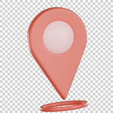 Map location 3d icon pin marker minimal style Stock Illustration