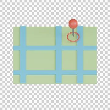 Map location 3d icon pin marks place with simple style Stock Illustration