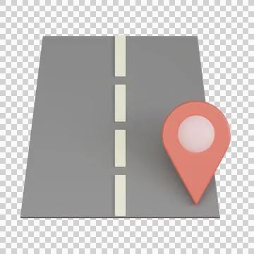 Map location 3d icon pointer on road marker Stock Illustration