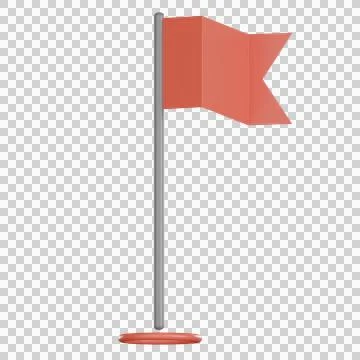 Map location 3d icon red flag marker pin Stock Illustration