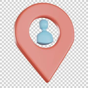 Map location 3d icon for user pin marker design Stock Illustration
