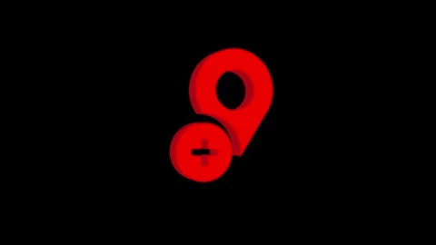 Map location 3d pin animation isolated on black background Stock Footage 321240292