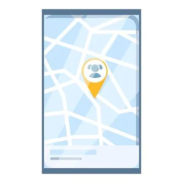 Map location access icon cartoon vector. Online electronic Ilustração Stock