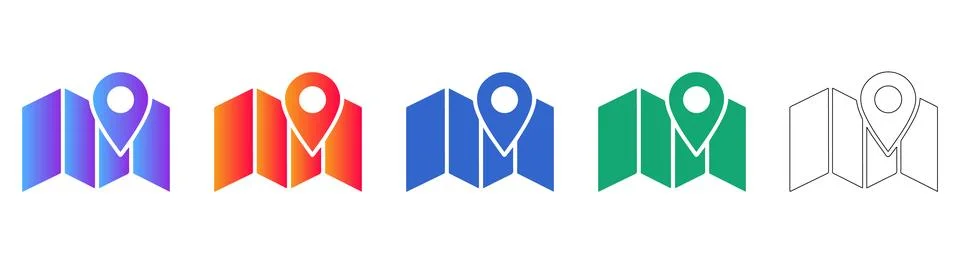 Map Location and Navigation Marker Icons Stock Illustration