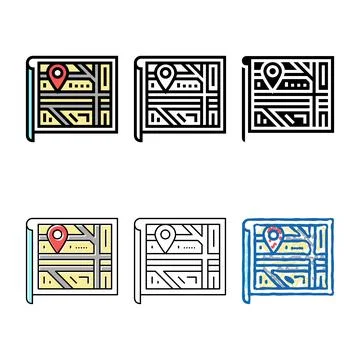 Map location color icon forms vector Stock Illustration