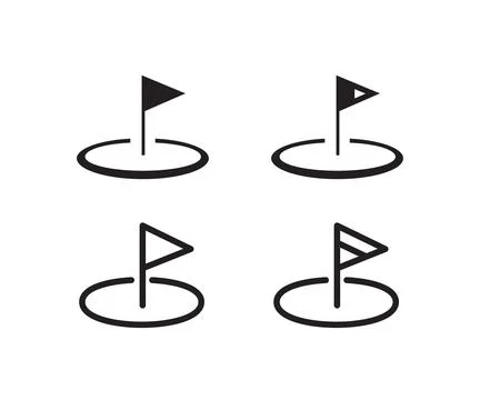 Map Location Flag Pin Icon Set Vector Stock Illustration