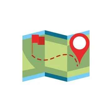 Map location flag pointer gps navigation Stock Illustration