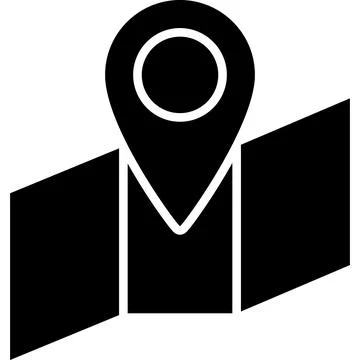 Map Location Glyph Icon Vector Illustrazione stock
