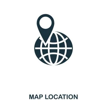 Map Location icon. Mobile app, printing, web site icon. Simple element sing Stock Illustration