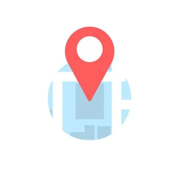 Map location icon with red point. Stock Illustration