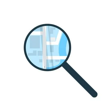 Map location icon with red point. Illustrazione stock