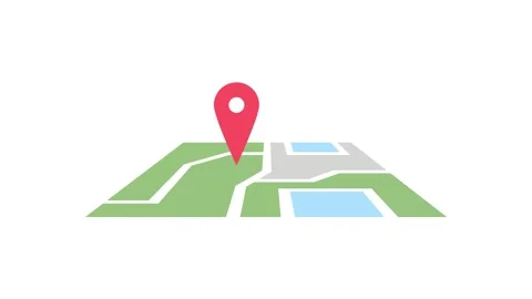 Map Location Icon Symbol Gently Floating Up and Down on White Background Stock Footage 308664230