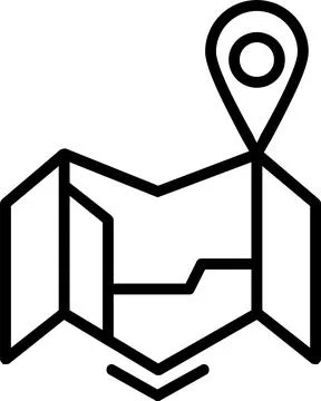 Map Location Line Icon Design Stock Illustration