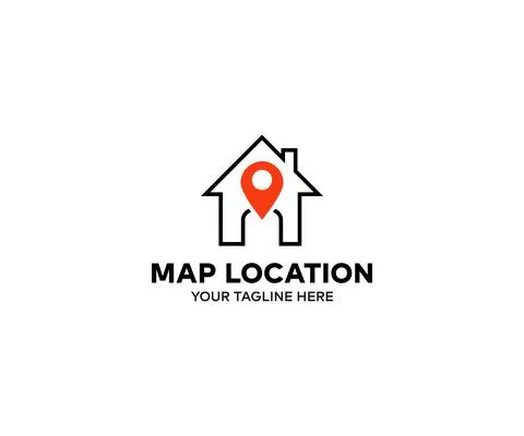 Map location logo design Illustrazione stock