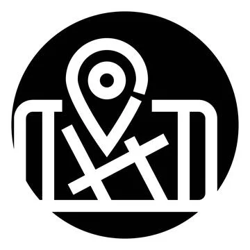 Map with location marker finding journey destination Stock Illustration
