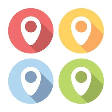 Map Location Marker Pin Flat Icons Set Stock Illustration