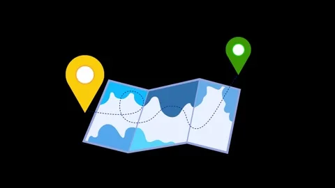 Map with Location Markers Animated, Animation of a map with location markers Stock Footage 317850600