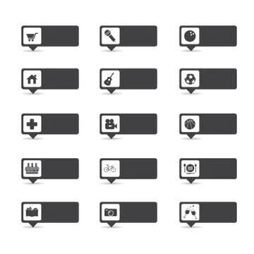 Map location markers, pointers vector Stock Illustration