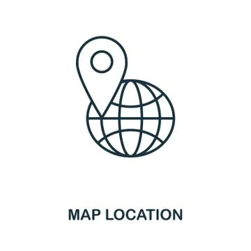 Map Location outline icon. Simple element illustration. Map Location icon sign Stock Illustration