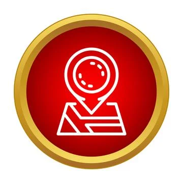Map location pin finding physical address on a map Stock Illustration