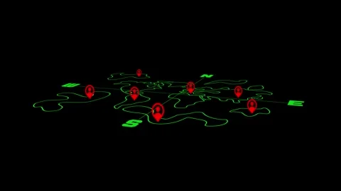 Map with location pin. GPS Map Navigator Animation, 3D Urban Streets Route,.. Stock Footage 310281617