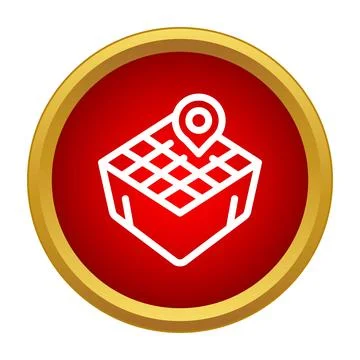 Map with location pin icon finding direction Stock Illustration