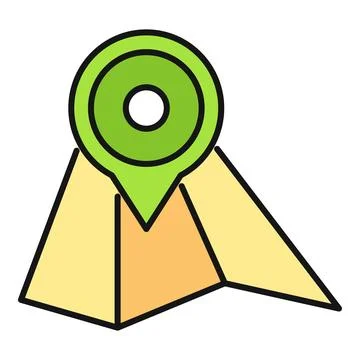 Map with location pin icon finding destination Stock Illustration