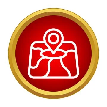 Map with location pin icon finding destination Illustrazione stock