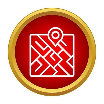 Map with location pin inside a red circle 스톡 일러스트