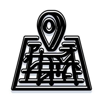 Map with location pin marking geographic position 스톡 일러스트