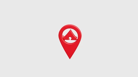 Map location pin rotating animation designed for navigation, GPS Video stock 320329600
